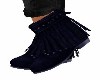 SHORT BLUE FRINGE BOOTS