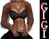 GM Net sleeve top blk