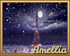 Snowy Paris Night