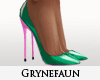 Green pink sole heels 2
