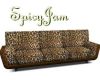 Wood Trim Leopard Couch
