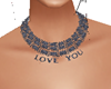 gray necklace love u 