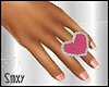 SS-Bling Heart Ring Pink