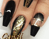 Black + Gold Nails