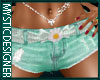 Green Daisy Mini Shorts