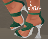 Green/Wht Sandals