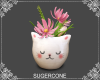 [SC] Pink Flower Cat Pot