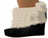white fur boot