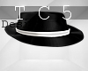 White striped black hat