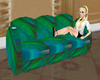 Green Swirl Deco Sofa