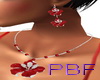 PBF*Red Flower Ear & Nck