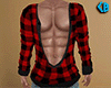 Red Open Shirt Plaid M