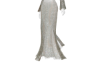 white n silver gown