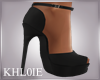 K black peeptoe heels