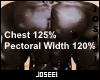 Chest/Pec Width 125/120%