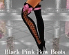 Black Pink Bow Boots