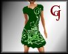 Spring Print Green Dress