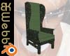 Black Wood Wing Chair
