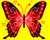 BUTTERFLY RED HEARTS