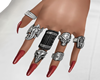 Red Nail + Gothic Rings