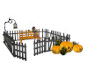 Fenced Bench w/pumpkins