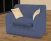 Blue and beige chair