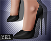 [Yel] Basic black heels