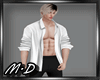 White Open Chest Shirt