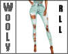 Skinny ripped teal RLL