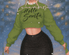 Green Xmas Crop Sweater
