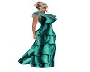 *Ney* Ruffle Teal Gown