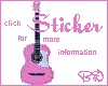 pink guitar sticker