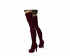 Burgandy Silk Boots