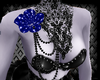 blu goth rose collar