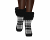 Plaid boots with fur