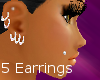 *bBb Wht 5 Hoop Earrings