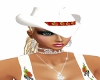 White Cowgirl Hat .Rose
