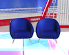 Pair of blue armchairs