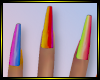 Rainbow Neon Nails