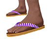 Purple White Flip Flops