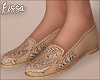 ! Tan Floral Slippers