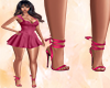 7ly Magenta Tie Up Heels