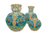 3 Azure Vases