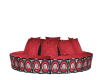 Round club couch red/blk