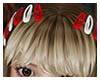 Hair Clips Red and White
