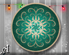 Green Round Holiday Rug