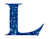 Blue Glitter Letter L