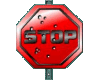 STOP SIGN W/ BULLETS