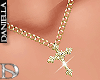 D| Cross Necklace Gold