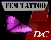 Pink Butterfly B Tattoo